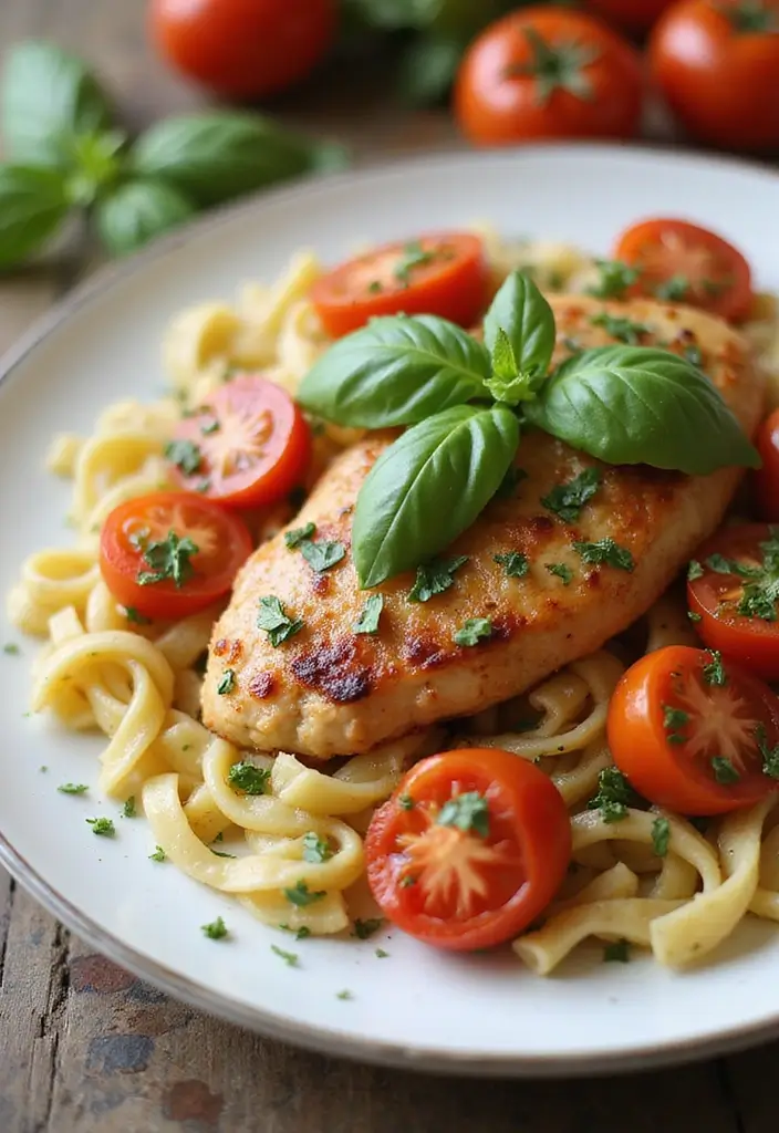 28 Budget-Friendly Meat Recipes That Feed the Family - 15. Tomato Basil Chicken