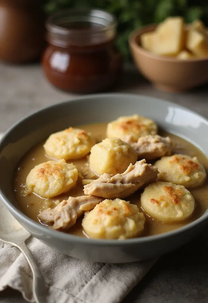 28 Budget-Friendly Meat Recipes That Feed the Family - 17. Slow Cooked Chicken and Dumplings