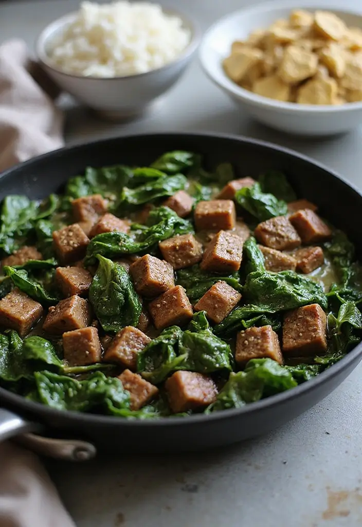 28 Budget-Friendly Meat Recipes That Feed the Family - 22. Skillet Beef and Spinach