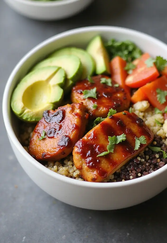 28 Chicken Meal Prep Recipes for the Whole Week - 5. BBQ Chicken Quinoa Bowls