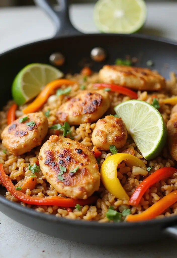 28 Chicken Rice Recipes for Simple Weeknight Meals - 12. Chicken Fajita Rice Skillet