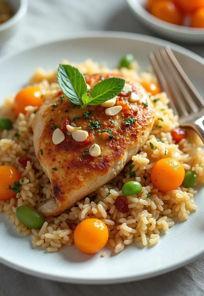 28 Chicken Rice Recipes for Simple Weeknight Meals - 13. Chicken Pilaf with Apricots and Almonds