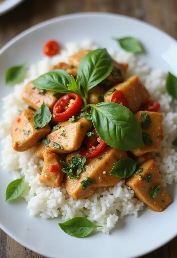 28 Chicken Rice Recipes for Simple Weeknight Meals - 14. Thai Basil Chicken and Rice