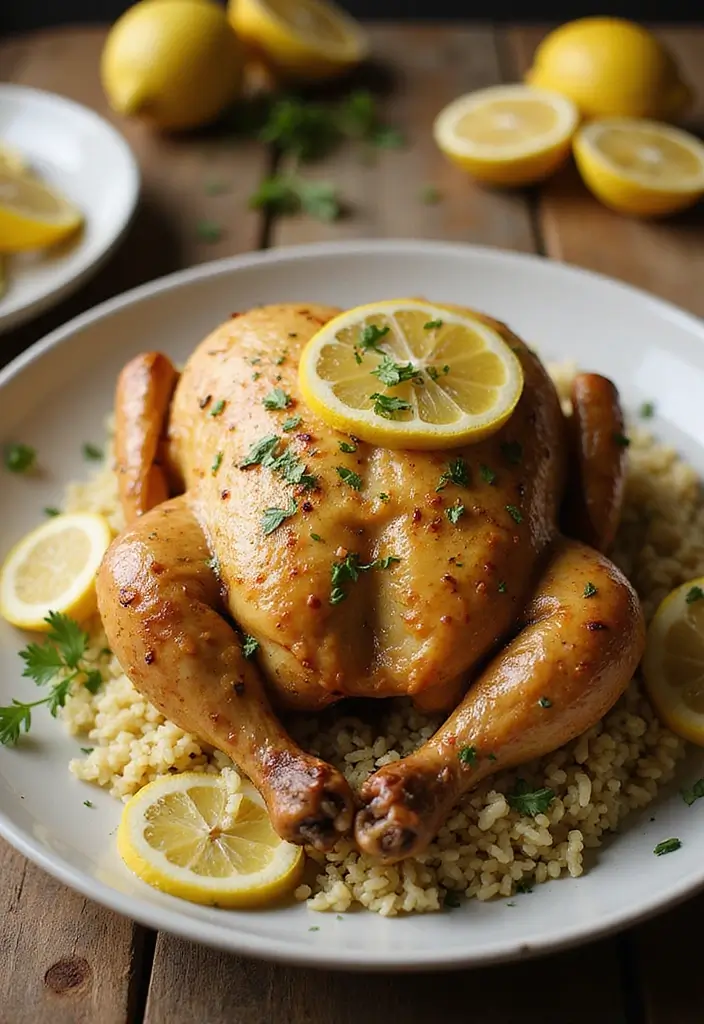 28 Chicken Rice Recipes for Simple Weeknight Meals - 19. Lemon Garlic Roast Chicken and Rice
