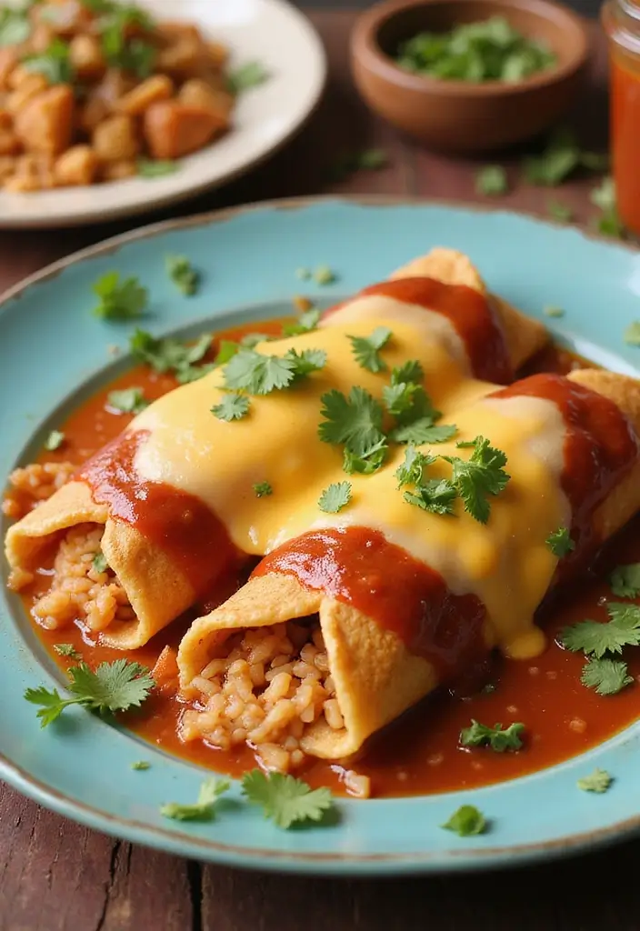28 Chicken Rice Recipes for Simple Weeknight Meals - 22. Chicken and Rice Enchiladas