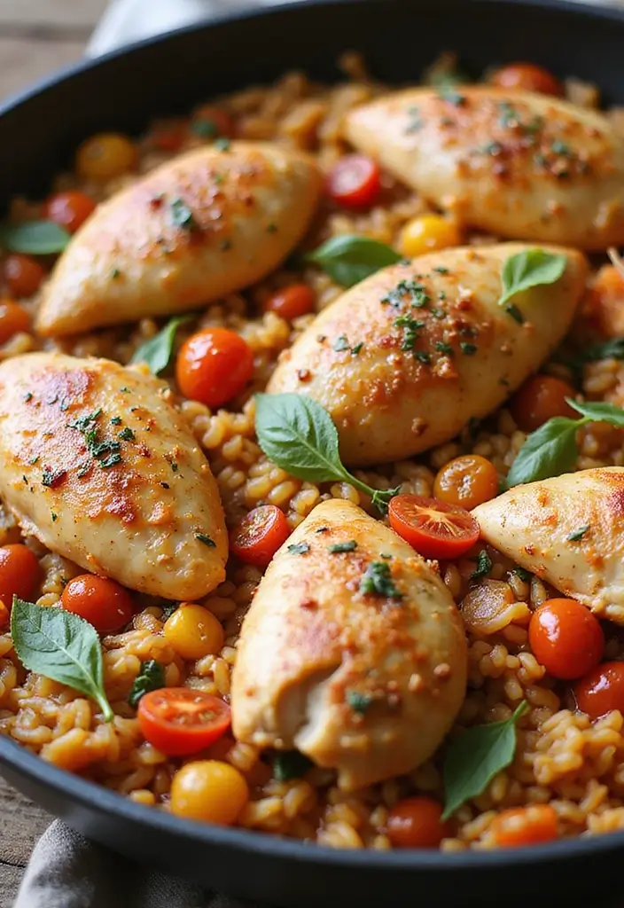 28 Chicken Skillet Recipes for Quick Family Meals - 11. Italian Chicken and Rice Skillet