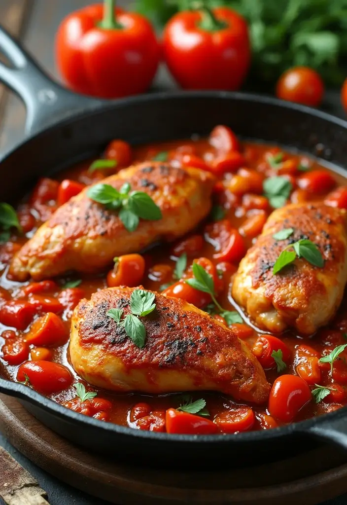 28 Chicken Skillet Recipes for Quick Family Meals - 12. Chicken Cacciatore Skillet