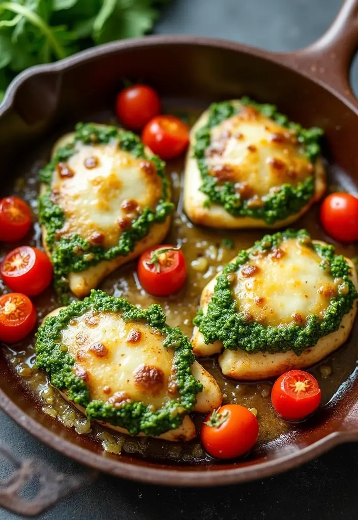 28 Chicken Skillet Recipes for Quick Family Meals - 15. Chicken Pesto Skillet