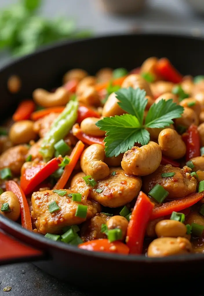 28 Chicken Skillet Recipes for Quick Family Meals - 16. Thai Chicken and Cashew Stir-Fry