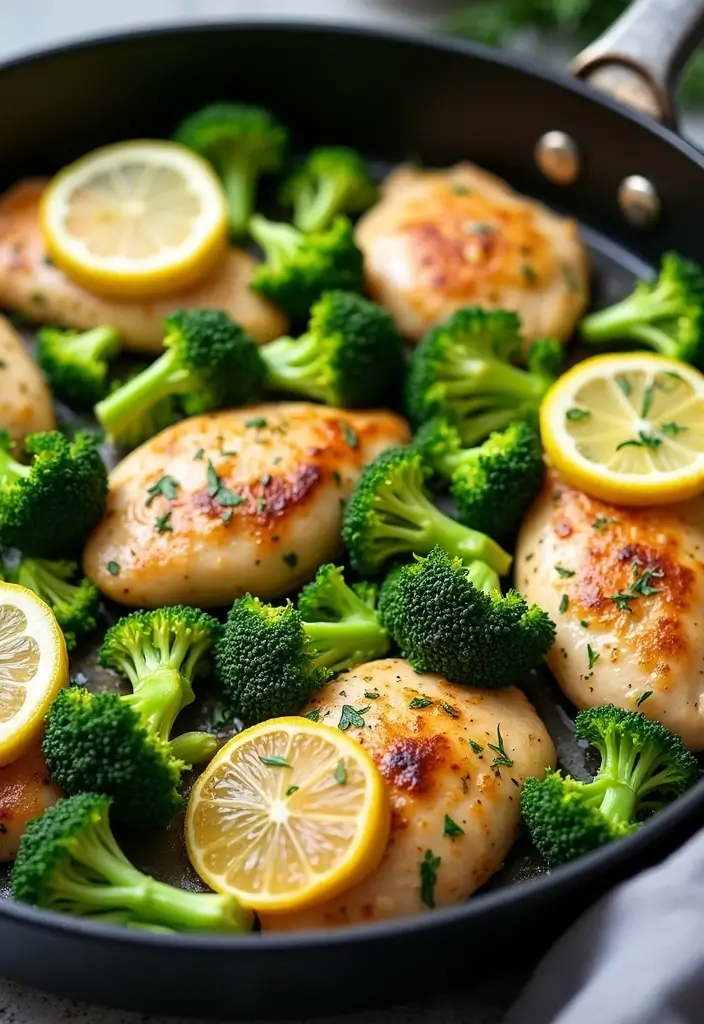 28 Chicken Skillet Recipes for Quick Family Meals - 2. Lemon Garlic Chicken and Broccoli