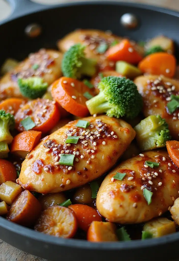 28 Chicken Skillet Recipes for Quick Family Meals - 8. Teriyaki Chicken and Veggies