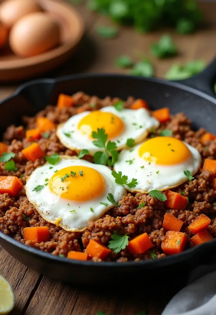 28 Easy Ground Pork Recipes to Try This Week - 10. Ground Pork and Sweet Potato Hash