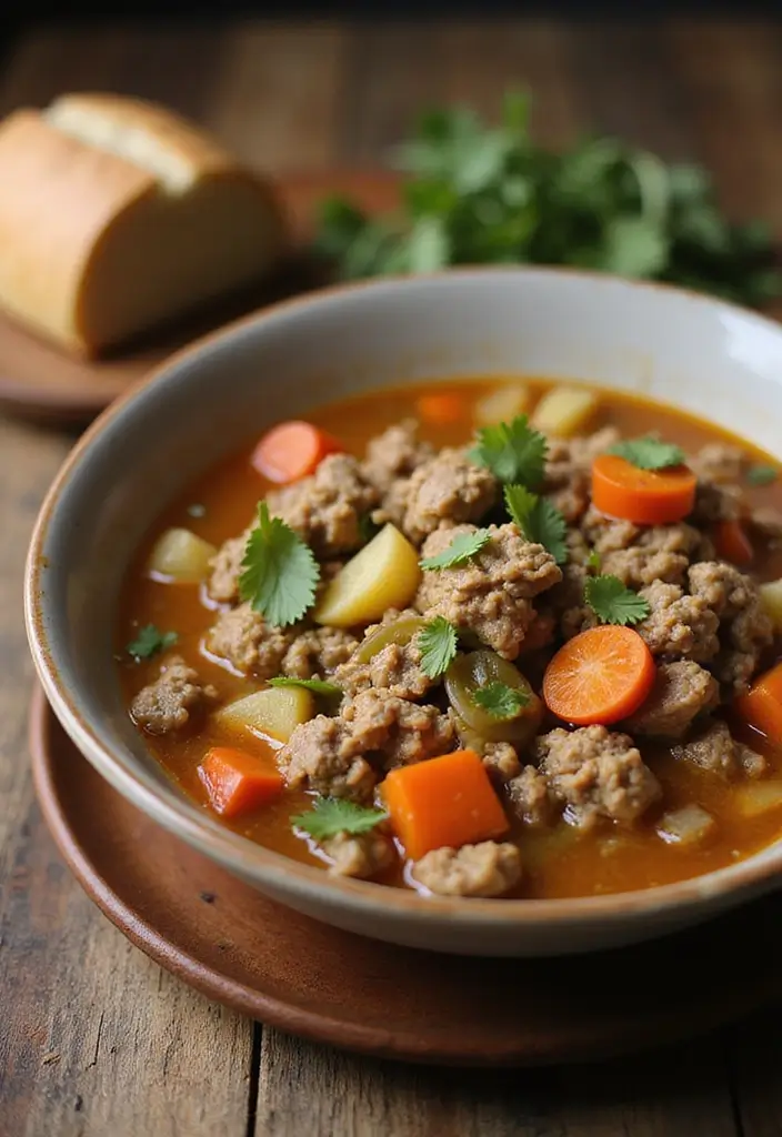 28 Easy Ground Pork Recipes to Try This Week - 18. Ground Pork and Vegetable Soup