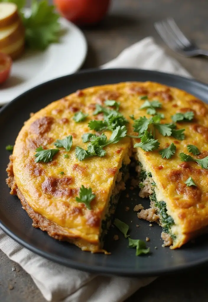 28 Easy Ground Pork Recipes to Try This Week - 25. Ground Pork and Spinach Frittata