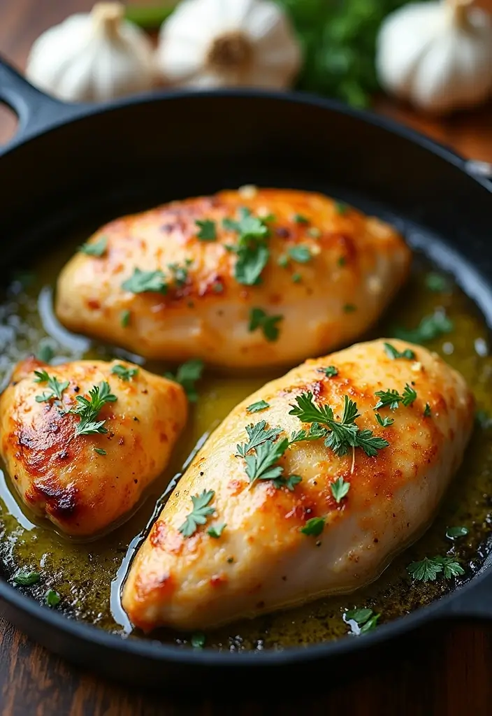 28 Easy Meat Dinner Recipes for Everyday Cooking - 1. One-Pan Garlic Butter Chicken