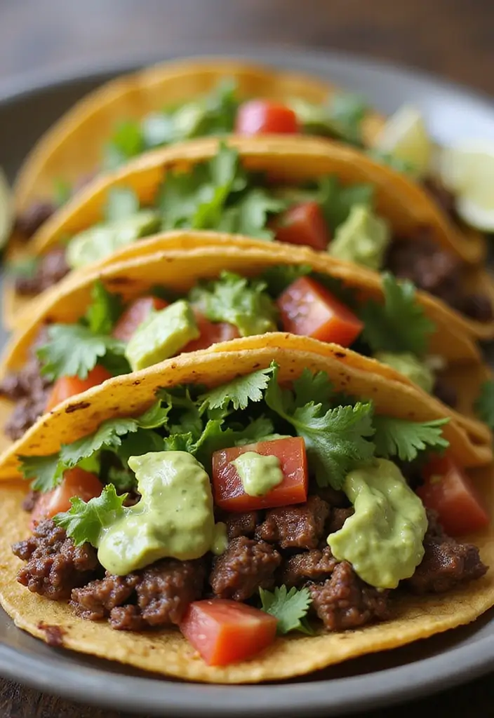 28 Easy Meat Dinner Recipes for Everyday Cooking - 15. Beef Tacos with Avocado Cream