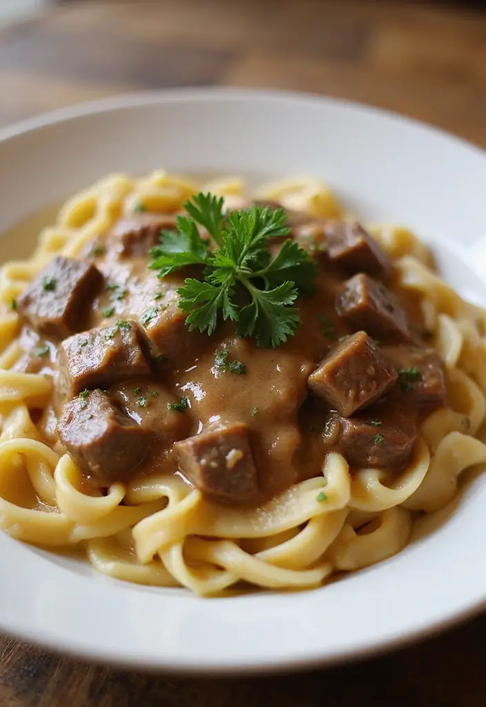28 Easy Meat Dinner Recipes for Everyday Cooking - 18. Quick Beef Stroganoff