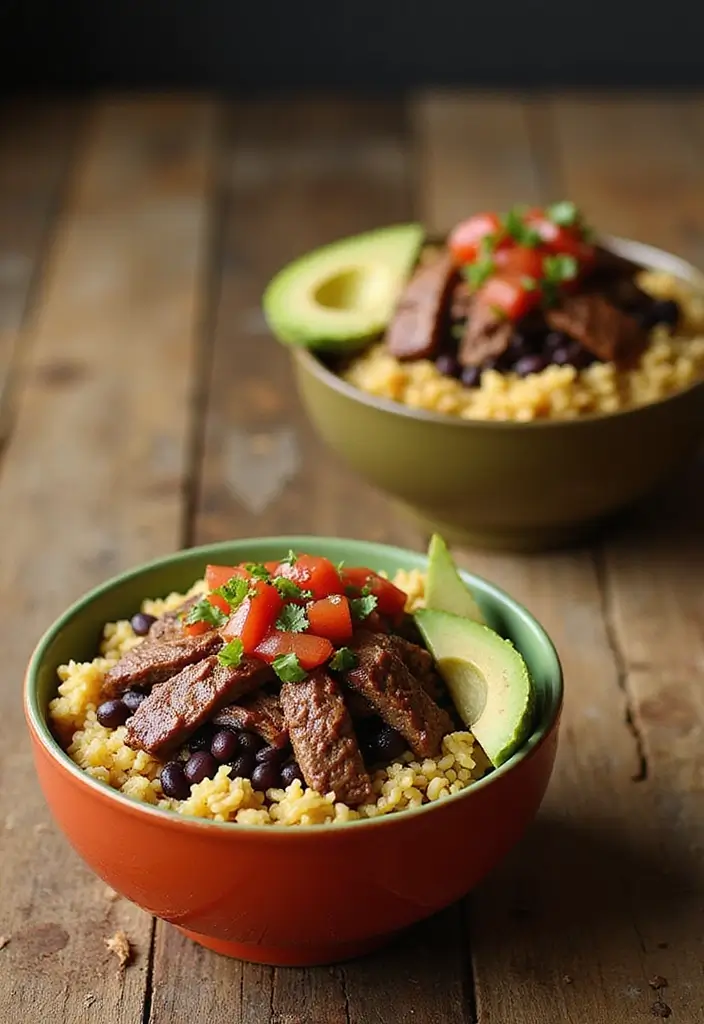 28 Healthy Steak Recipes Under 500 Calories - 11. Steak Taco Bowls