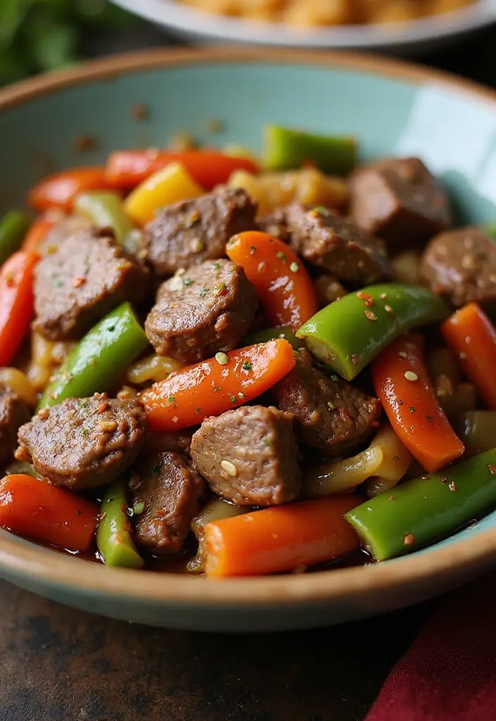 28 Healthy Steak Recipes Under 500 Calories - 28. Beef and Bell Pepper Stir-Fry