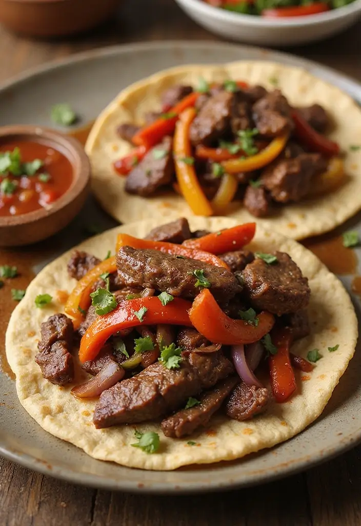28 Healthy Steak Recipes Under 500 Calories - 3. Spicy Chipotle Steak Fajitas