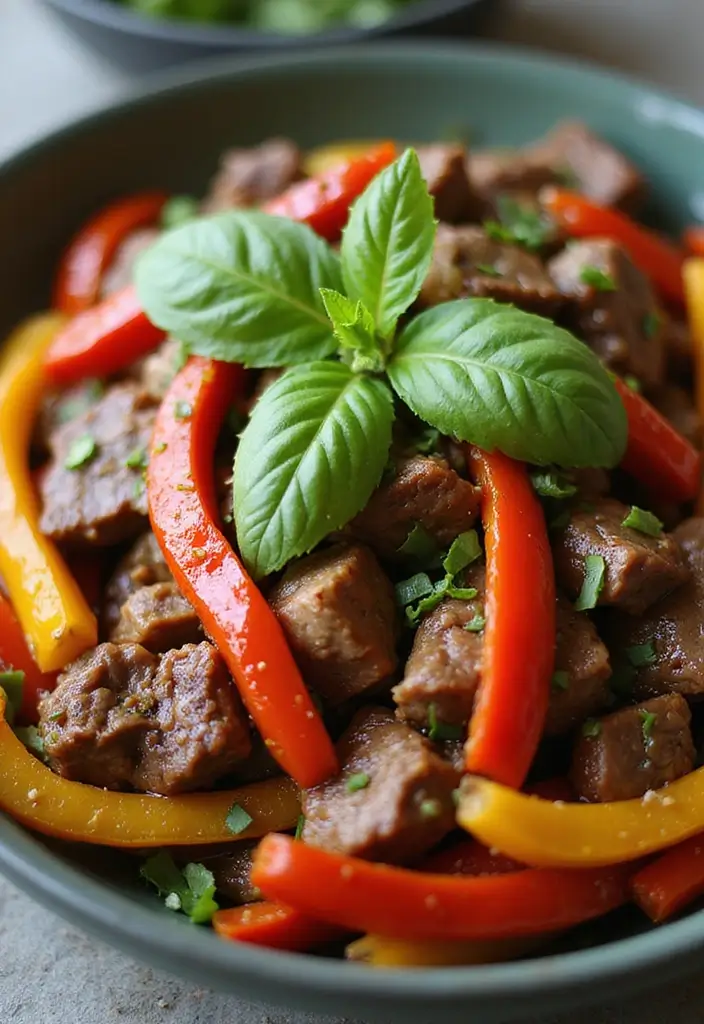 28 Healthy Steak Recipes Under 500 Calories - 9. Thai Basil Beef Stir-Fry
