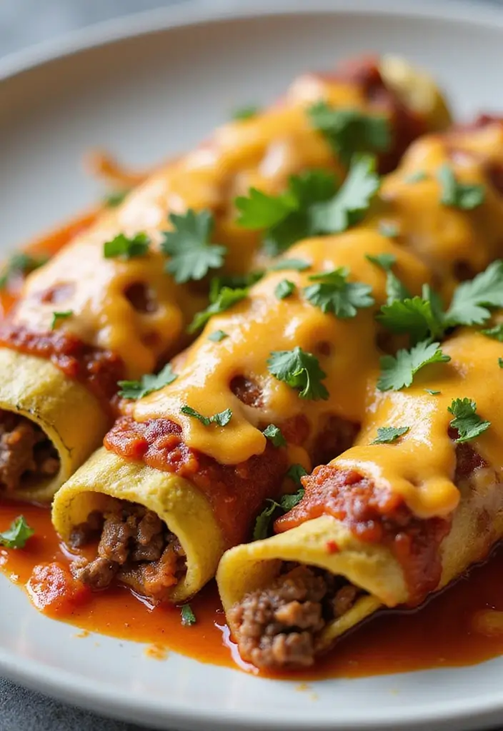 28 Low-Carb Beef Recipes for a Balanced Diet - 12. Beef Enchiladas with Zucchini