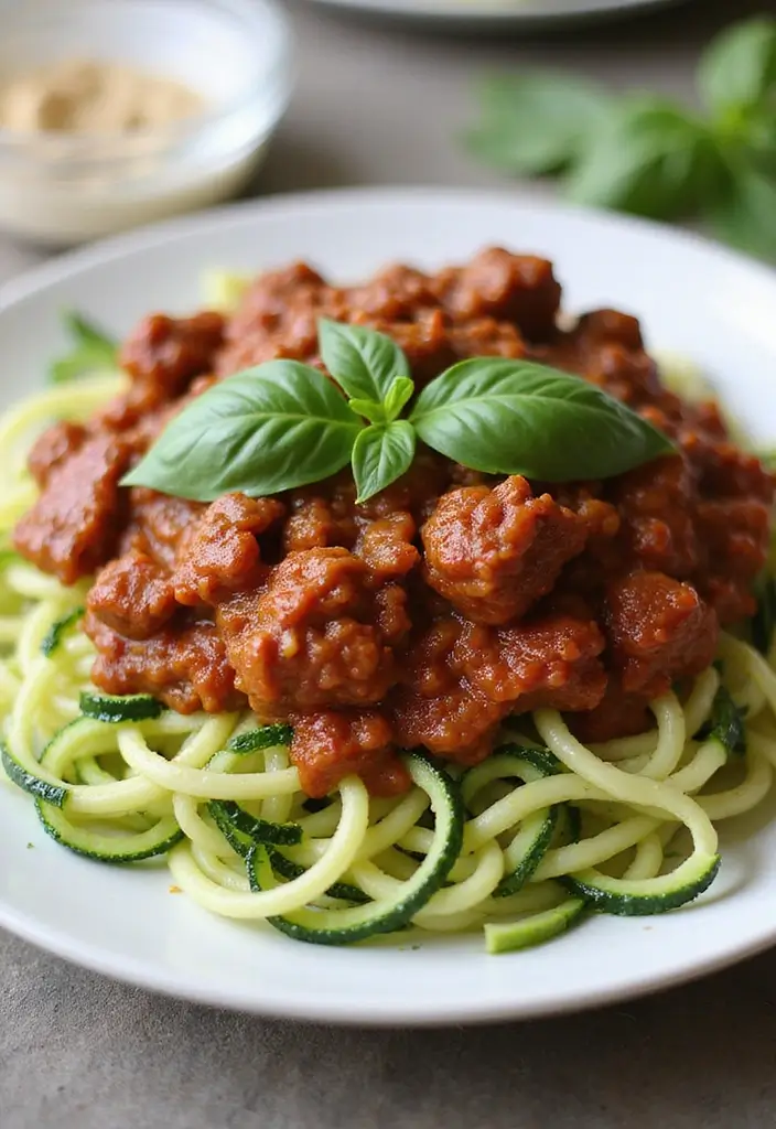28 Low-Carb Beef Recipes for a Balanced Diet - 16. Beef Bolognese with Zucchini Noodles