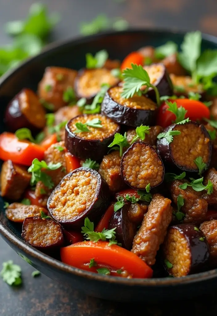 28 Low-Carb Beef Recipes for a Balanced Diet - 18. Beef and Eggplant Stir-Fry
