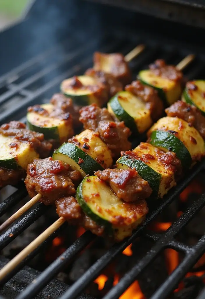 28 Low-Carb Beef Recipes for a Balanced Diet - 26. Beef and Zucchini Skewers