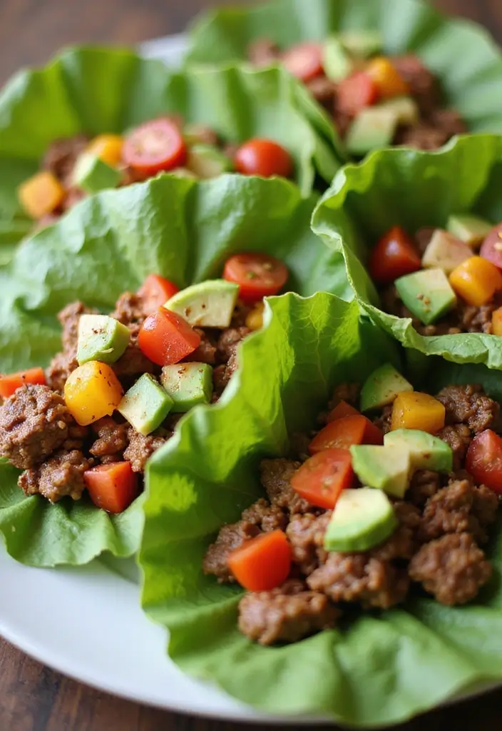 28 Low-Carb Beef Recipes for a Balanced Diet - 3. Beef Taco Lettuce Wraps