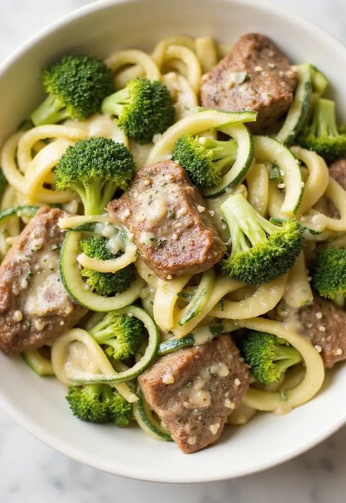 28 Low-Carb Beef Recipes for a Balanced Diet - 8. Beef and Broccoli Alfredo