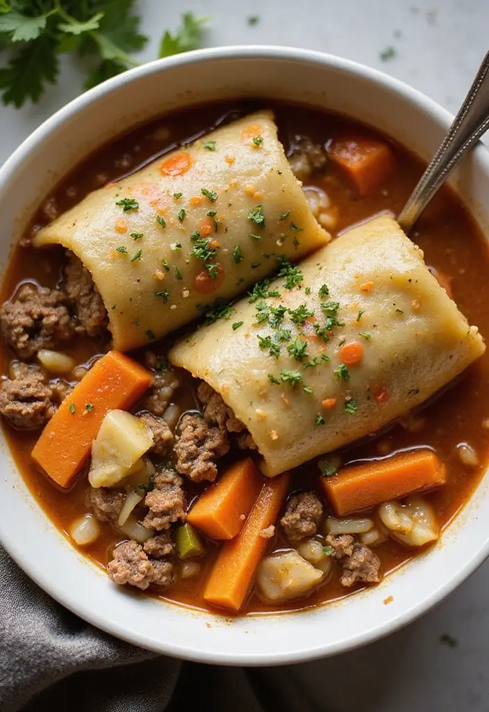 28 Meat Soup Recipes That Warm You Up - 20. Cabbage Roll Soup