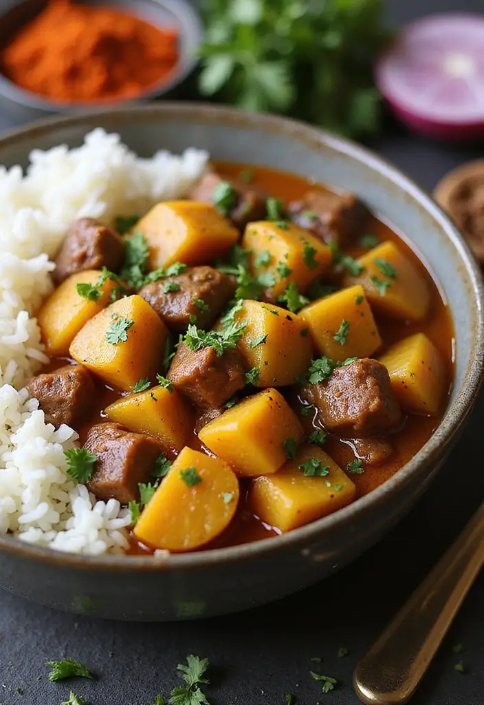 28 Meat and Potato Recipes That Satisfy Every Craving - 17. Potato and Beef Curry