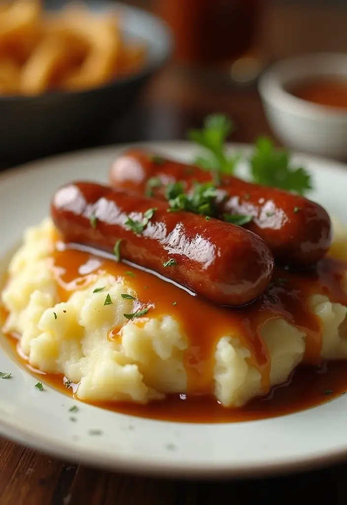 28 Meat and Potato Recipes That Satisfy Every Craving - 24. Bangers and Mash