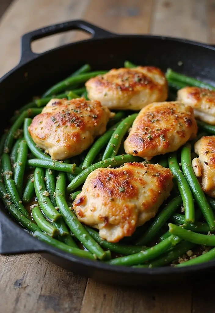 28 One-Pan Chicken Recipes That Save Time and Dishes - 27. Chicken and Green Beans Skillet