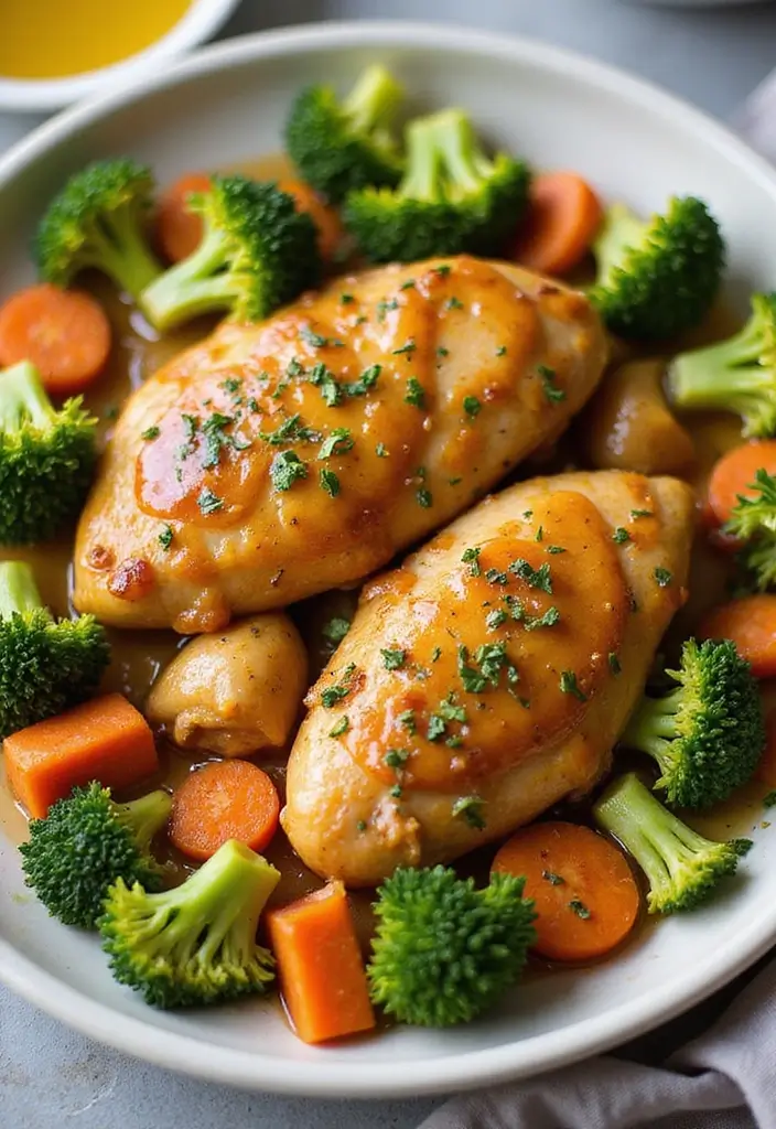 28 One-Pan Chicken Recipes That Save Time and Dishes - 4. Honey Mustard Chicken and Veggies