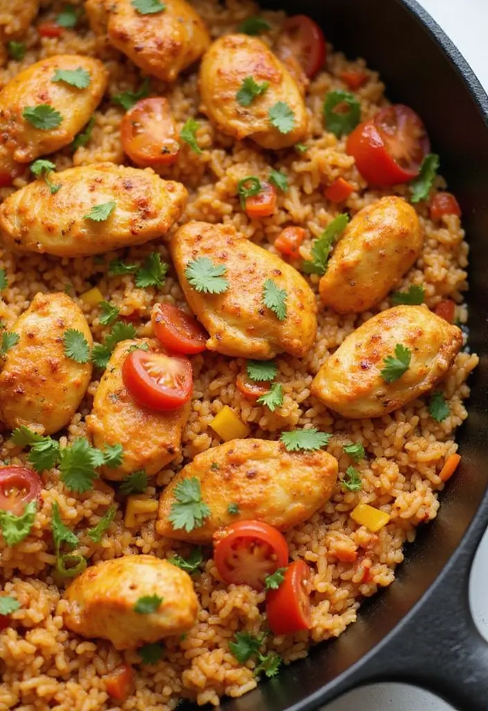 28 One-Pan Chicken Recipes That Save Time and Dishes - 6. Spicy One-Pan Chicken and Rice