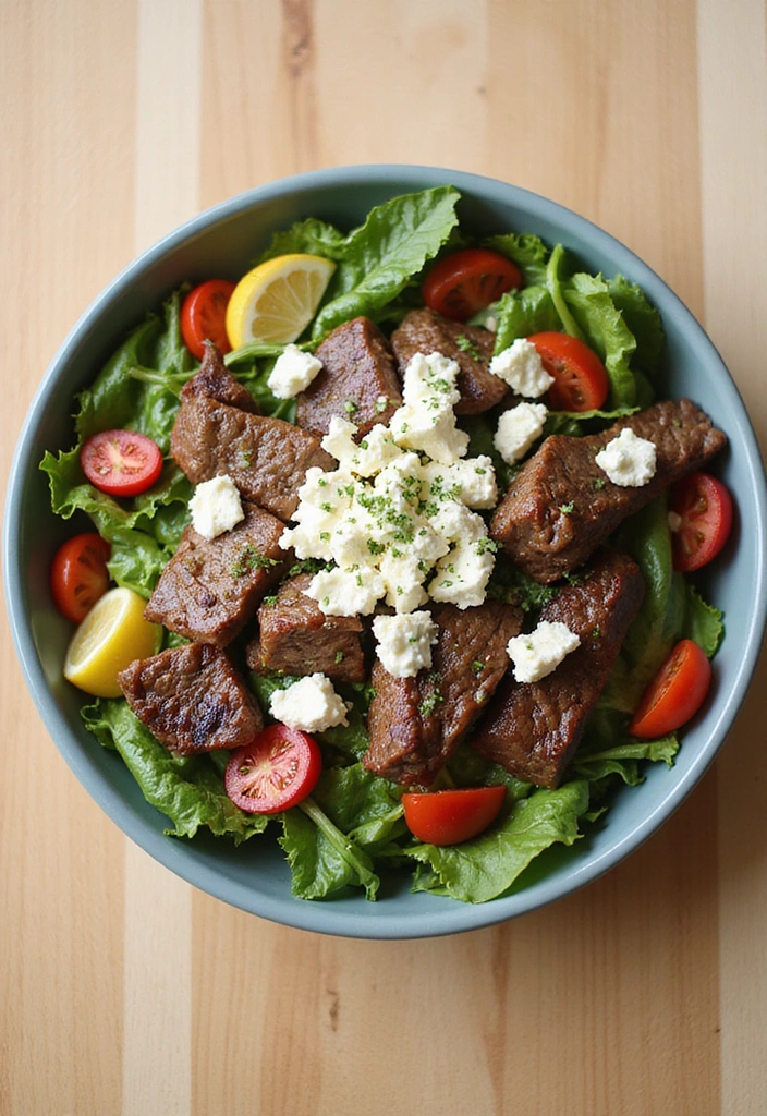 28 Pan-Seared Steak Recipes for Perfect Crusts - 22. Greek Style Steak Salad