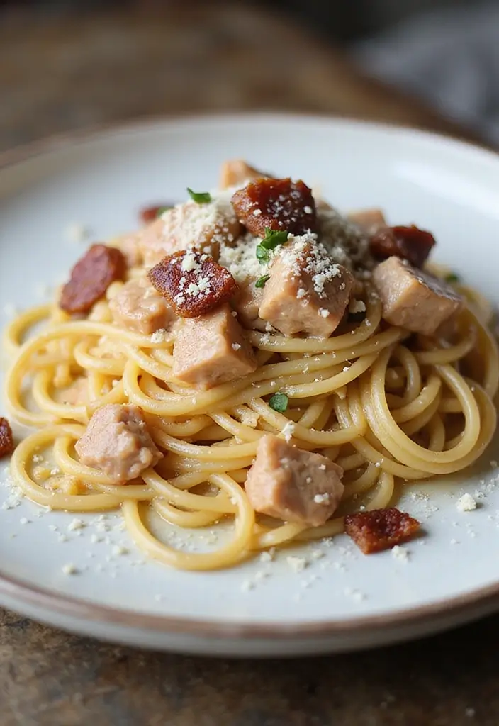28 Pork Noodle Recipes for Cozy Evenings - 21. Pork Carbonara Noodles