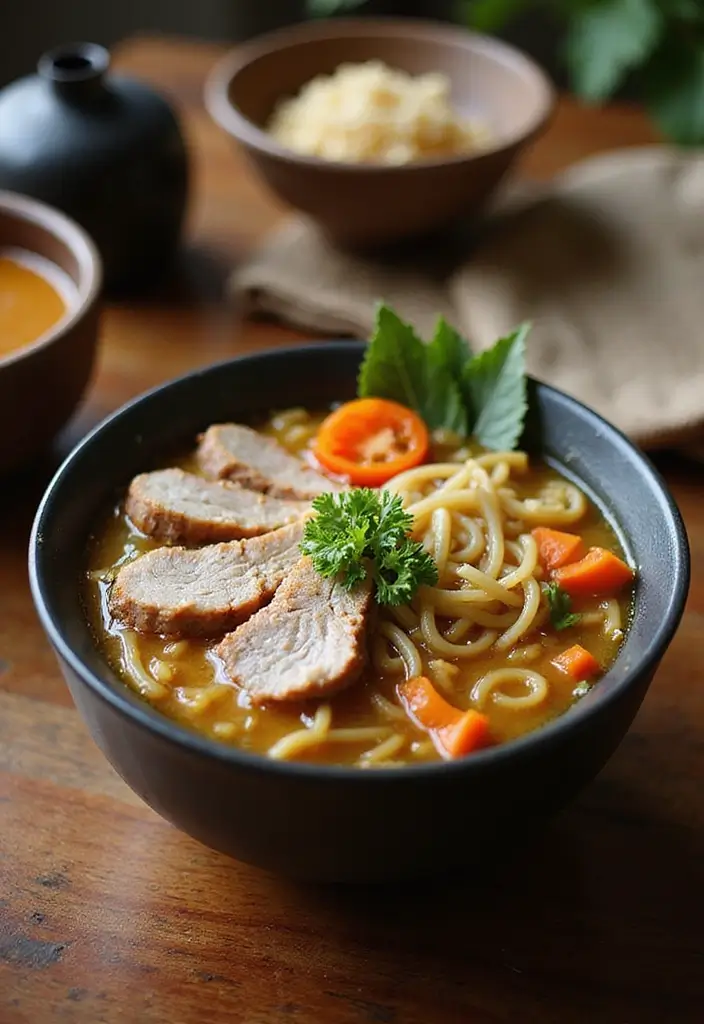 28 Pork Noodle Recipes for Cozy Evenings - 23. Pork-Infused Noodle Soup
