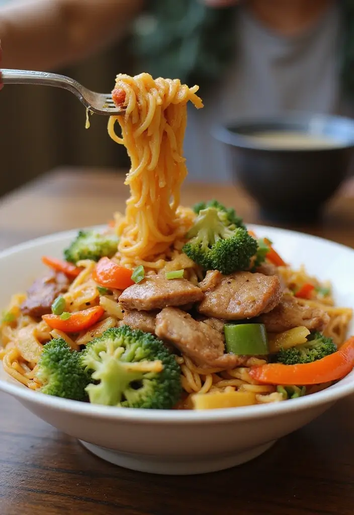 28 Pork Noodle Recipes for Cozy Evenings - 25. Pork and Veggie Noodle Stir-fry
