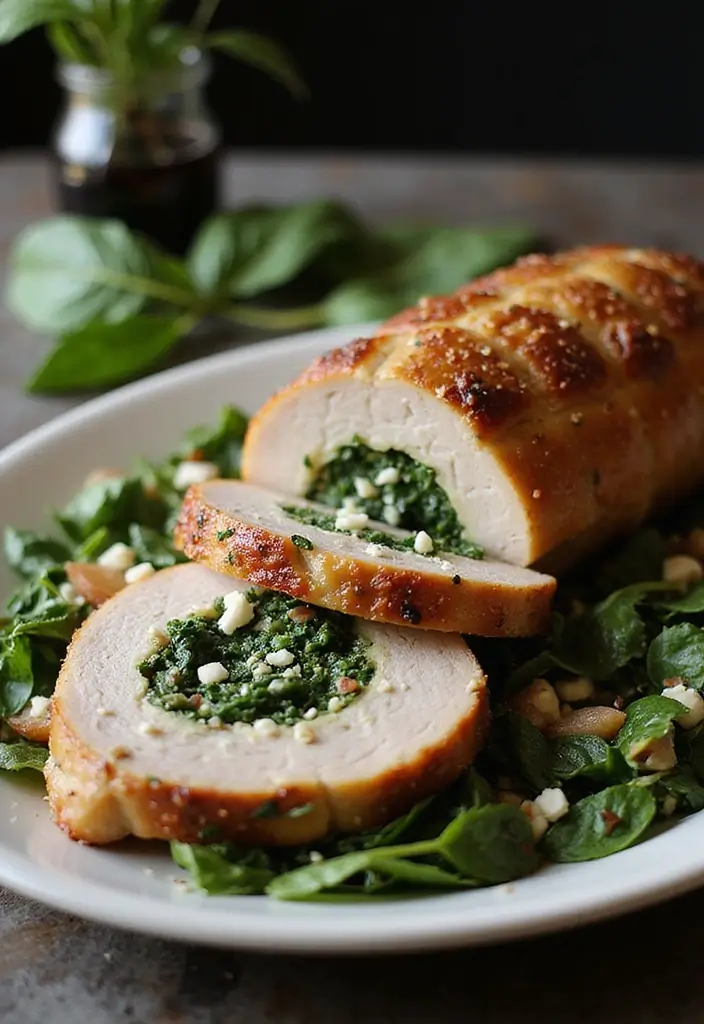28 Pork Roast Recipes That Impress at Family Gatherings - 15. Stuffed Pork Roast with Spinach and Feta