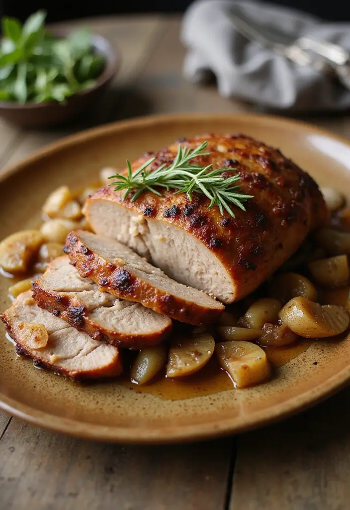 28 Pork Roast Recipes That Impress at Family Gatherings - 26. Pork Roast with Apples and Onions