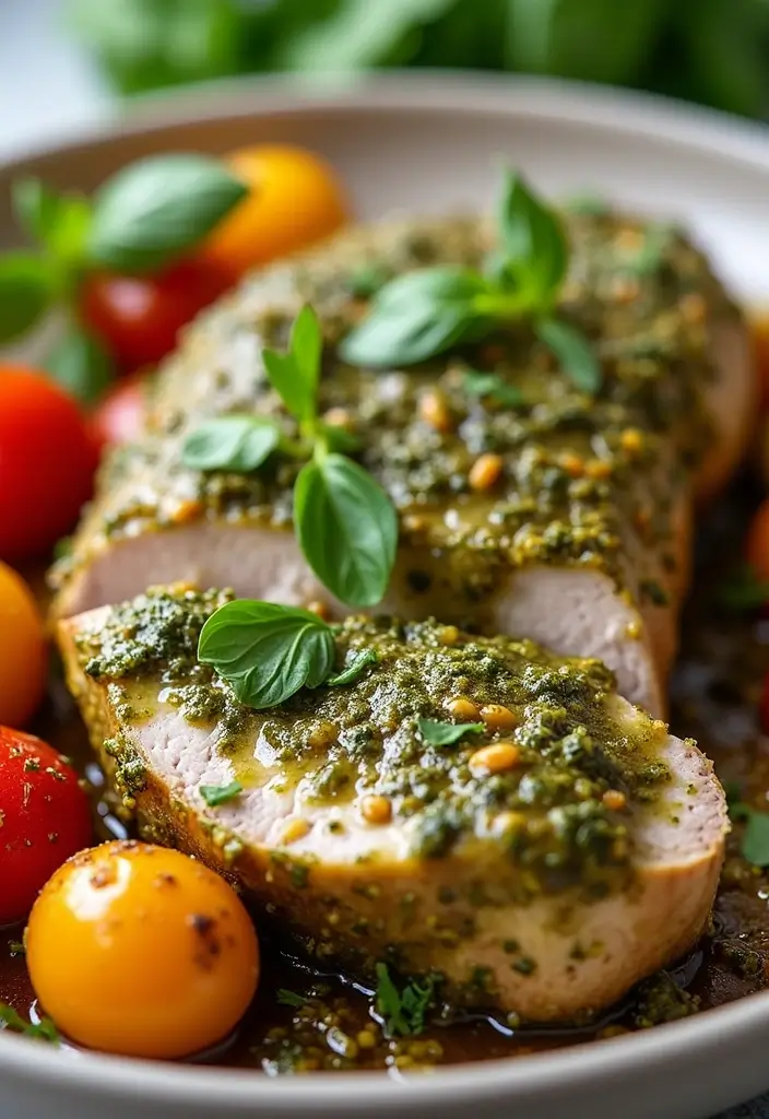 28 Pork Tenderloin Recipes Full of Flavor - 20. Pesto Pork Tenderloin