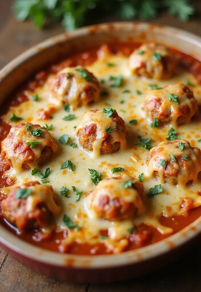 28 Slow Cooker Meat Recipes That Melt in Your Mouth - 25. Cheesy Meatball Casserole