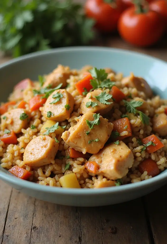 28 Slow Cooker Meat Recipes That Melt in Your Mouth - 8. Savory Chicken and Rice