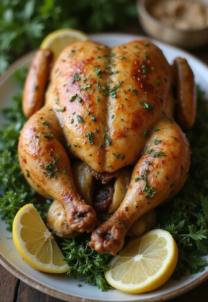 28 Slow Cooker Meat Recipes That Melt in Your Mouth - 9. Garlic Herb Roast Chicken