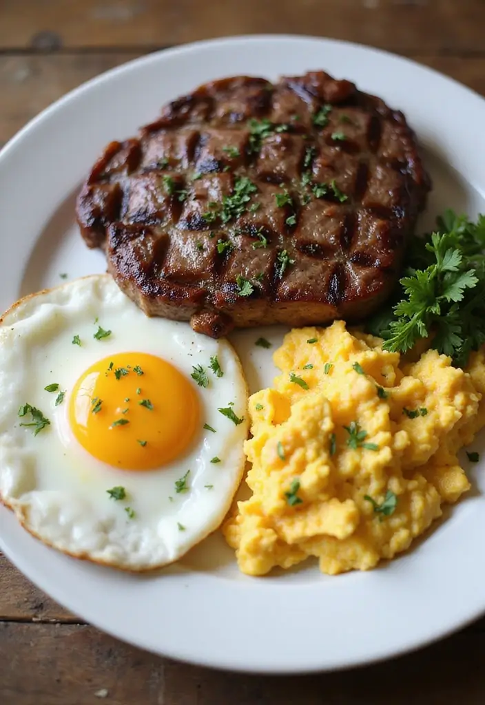28 Steak Breakfast Recipes to Start Strong - 1. Classic Steak and Eggs