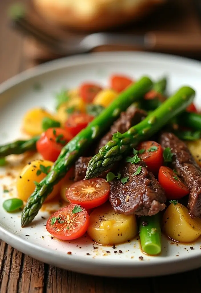 28 Steak Breakfast Recipes to Start Strong - 25. Steak and Asparagus Breakfast Stir-Fry