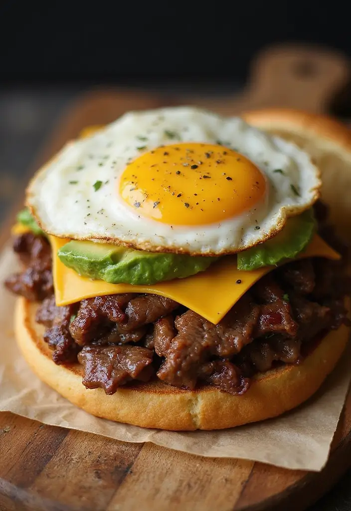28 Steak Breakfast Recipes to Start Strong - 7. Steak Breakfast Sandwich